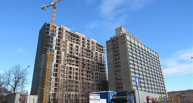 ЖК Ленинский, 38, фасадные работы - вид с Ленинского проспекта, фото 4 Квартирный контроль