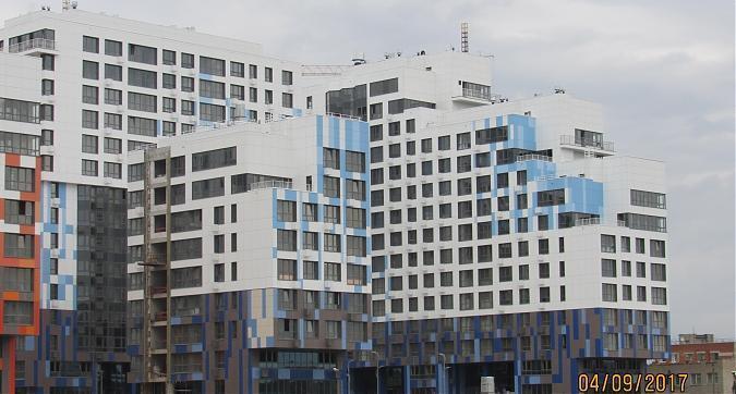 ЖК Ривер парк, 7-й корпус, фасадные работы - вид с Нагатинского затона, фото 1 Квартирный контроль