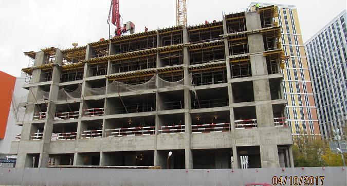 ЖК Водный 3 (МФК Водный), корпус Гамбург - монолитные работы на уровне 6-го этажа, вид с Головинского шоссе, фото 2 Квартирный контроль