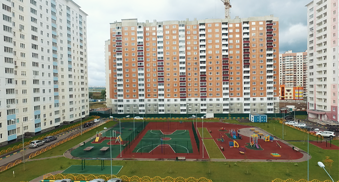 Спортивная, детская площадка в ЖК Домодедово Парк Квартирный контроль