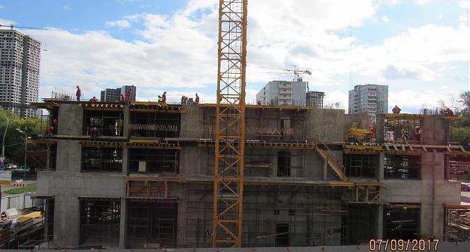 ЖК Водный 3 (МФК Водный), корпус Гамбург - монолитные работы на уровне 3-го этажа, вид с Головинского шоссе, фото 4 Квартирный контроль
