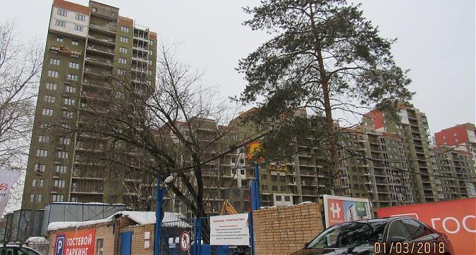 ЖК Новогиреевский, 1-й корпус - фасадные работы, вид с улицы Строителей, фото 1 Квартирный контроль
