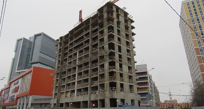 ЖК Водный 3 (МФК Водный), корпус Гамбург - монолитные работы на уровне 11-го этажа, вид с Головинского шоссе, фото 1 Квартирный контроль