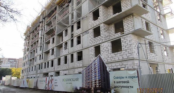 ЖК Люблинский (Дом у сквера) - монолитные работы на уровне 9-го этажа, вид с проспекта 40 лет Октября, фото 7 Квартирный контроль
